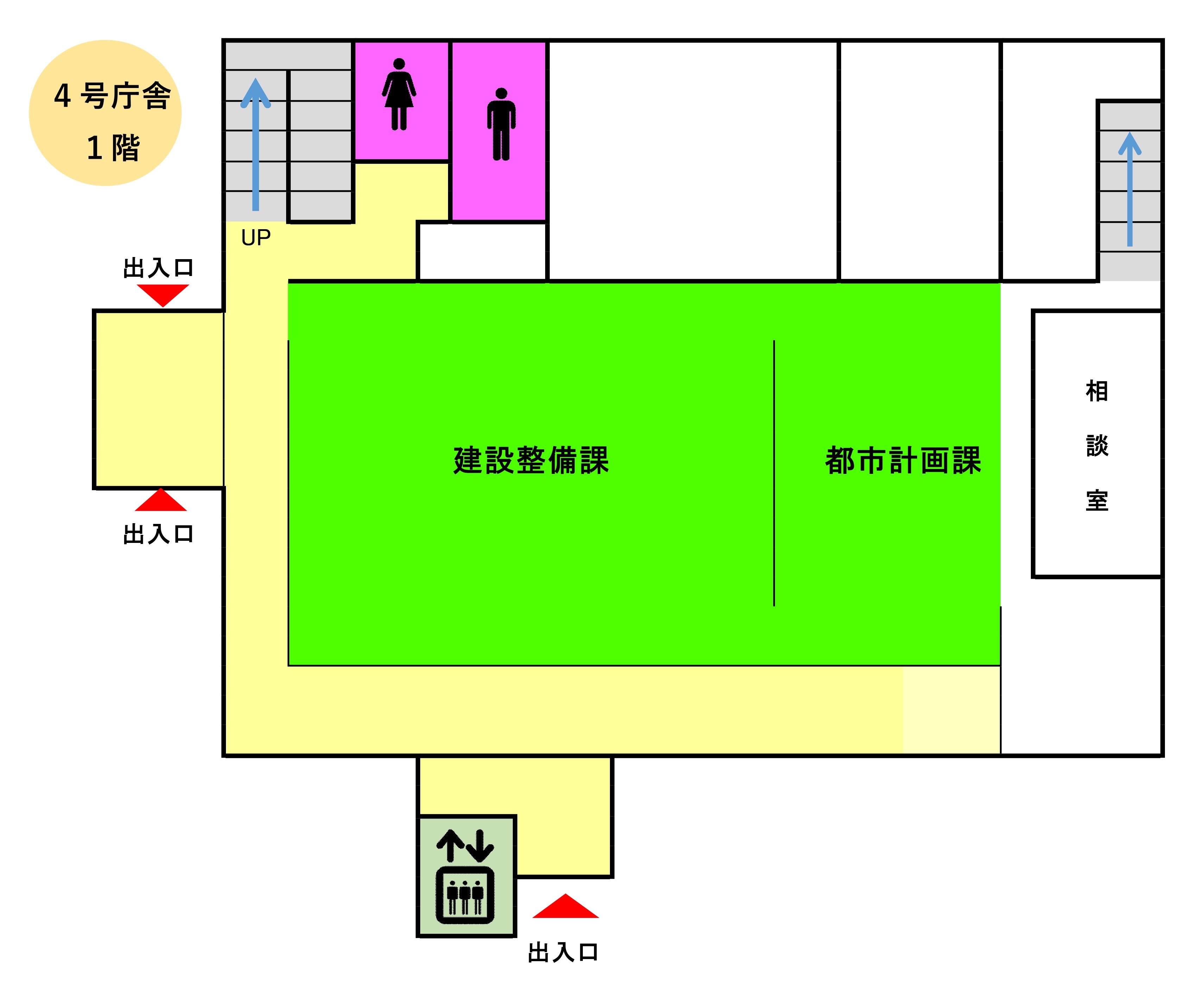 4号庁舎1階フロア図