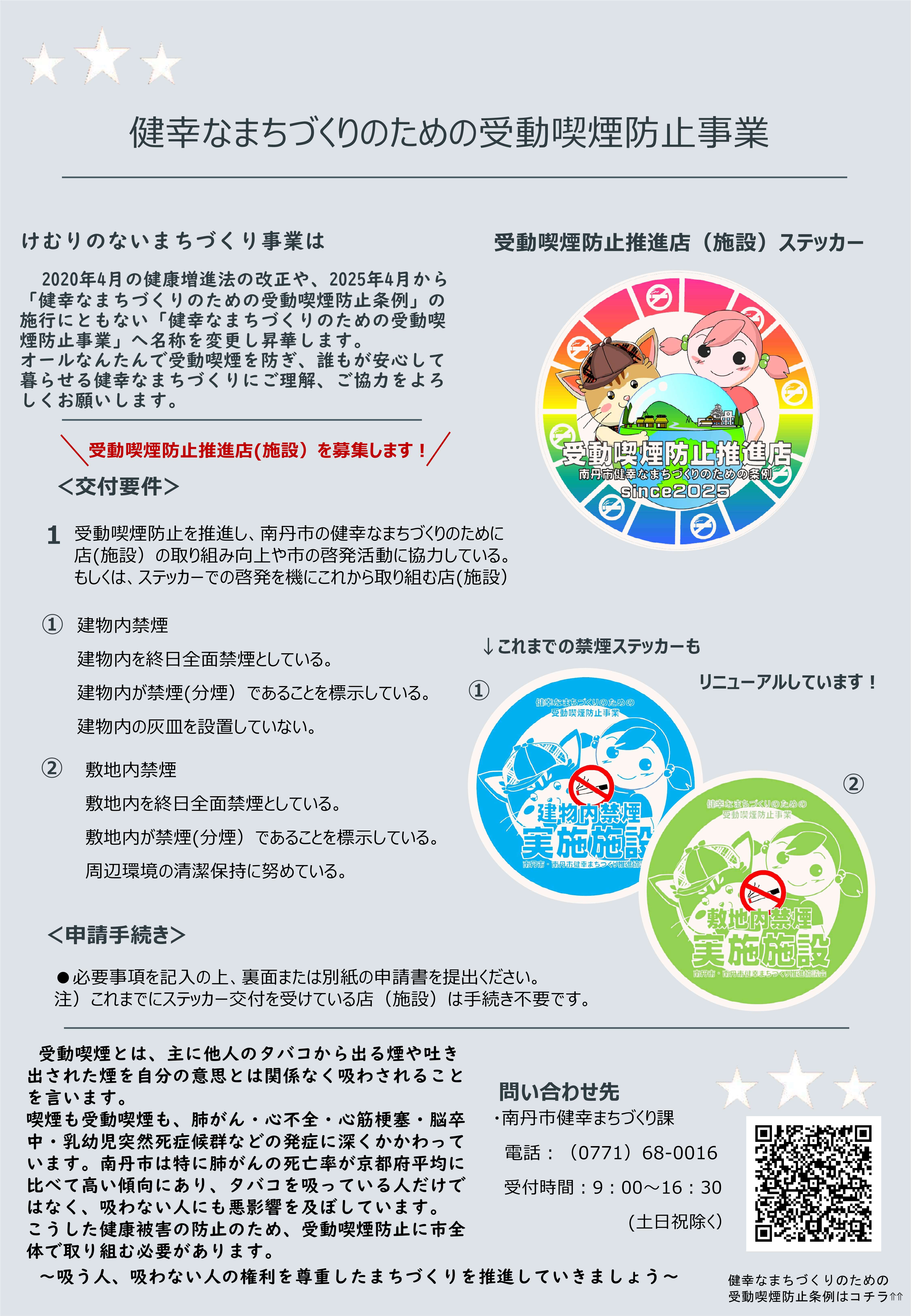 健幸なまちづくりのための受動喫煙防止事業チラシ