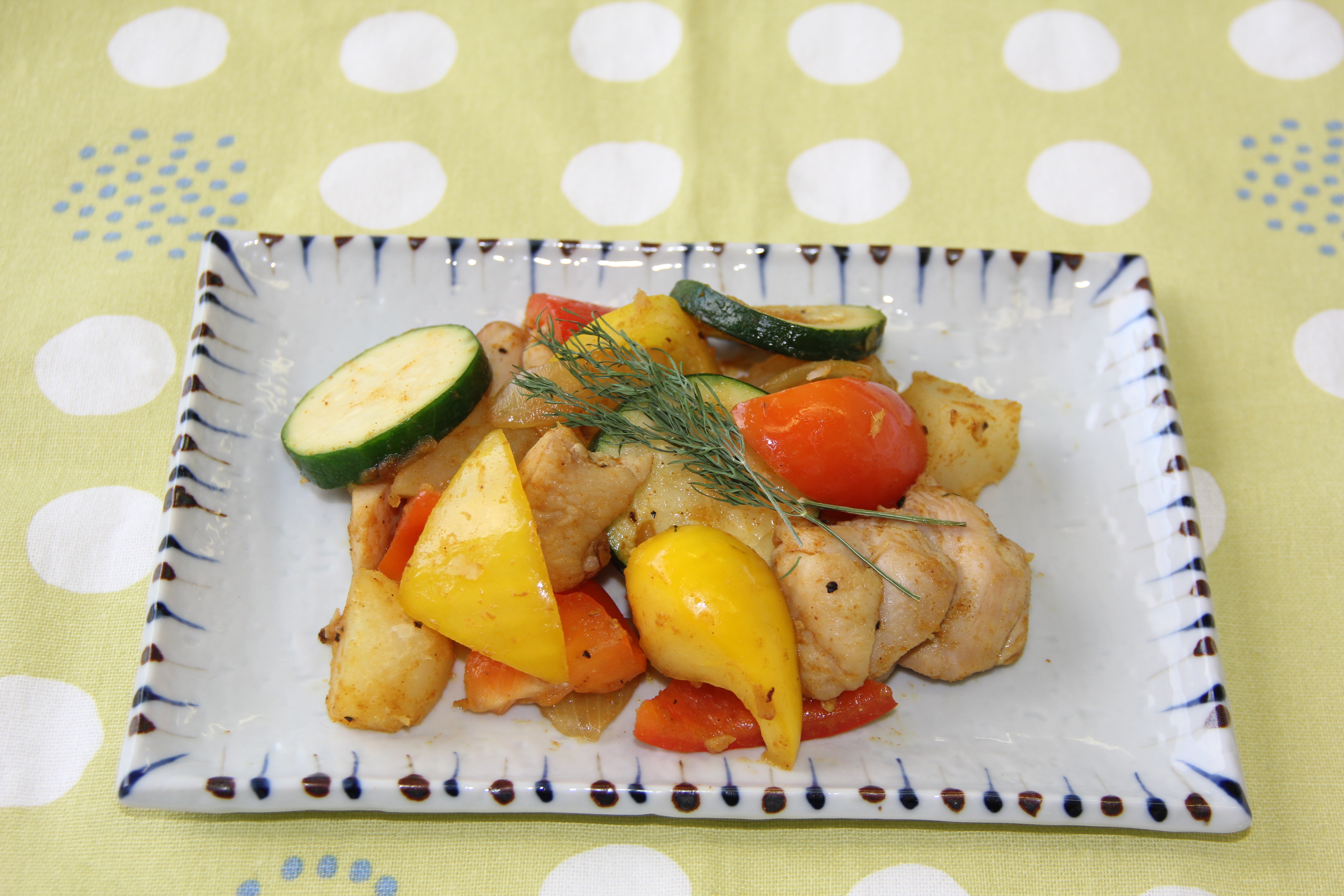 カレー風味とり野菜いため